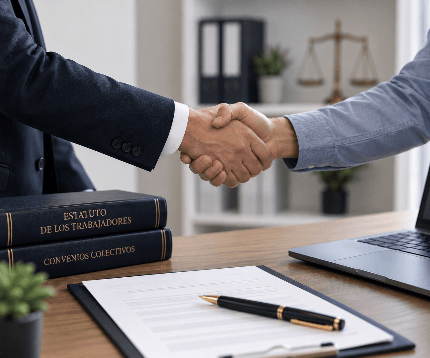 Apretón de manos entre dos profesionales tras un acuerdo